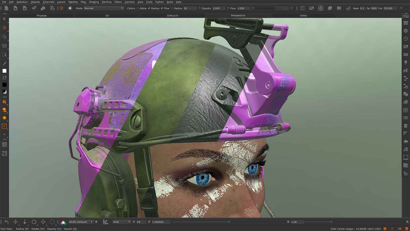 Texturing in 3D tool Mari