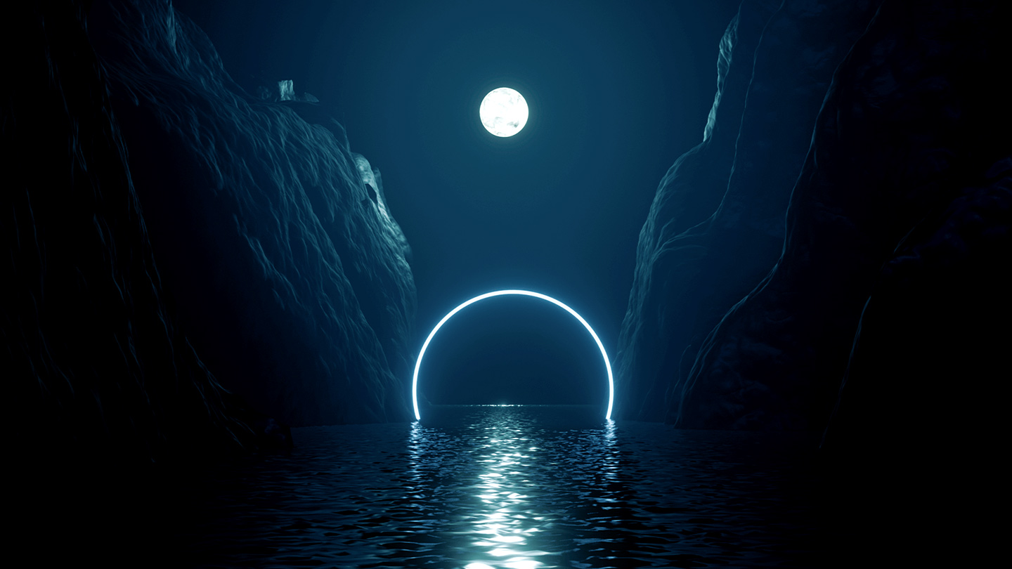 Moon and water portal in AR
