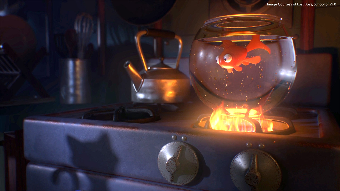 Goldfish on stove 