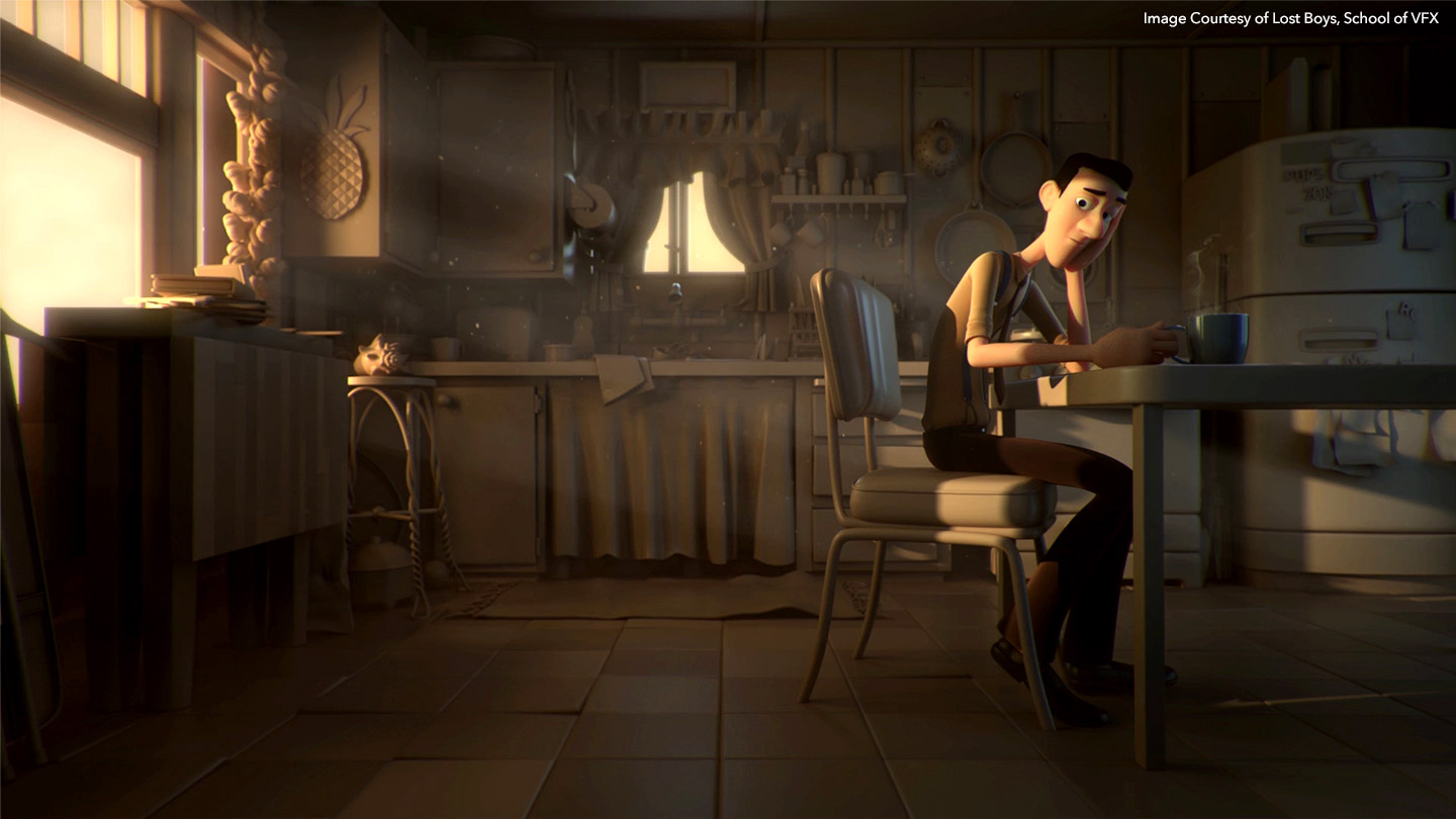 Person at kitchen table
