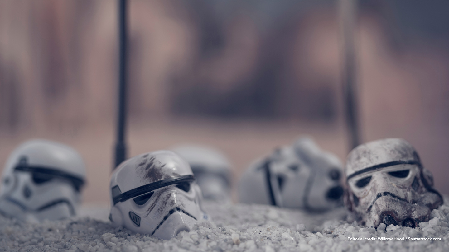 Dusty storm trooper helmets