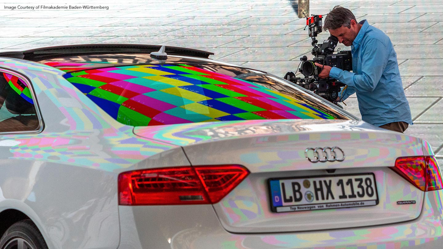 Photography of car in an LED cave