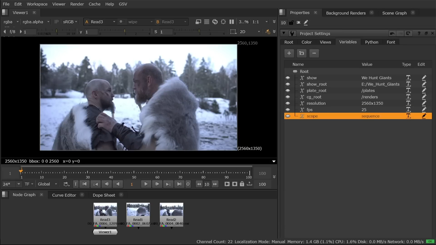 Multishot compositing workflow in Nuke UI