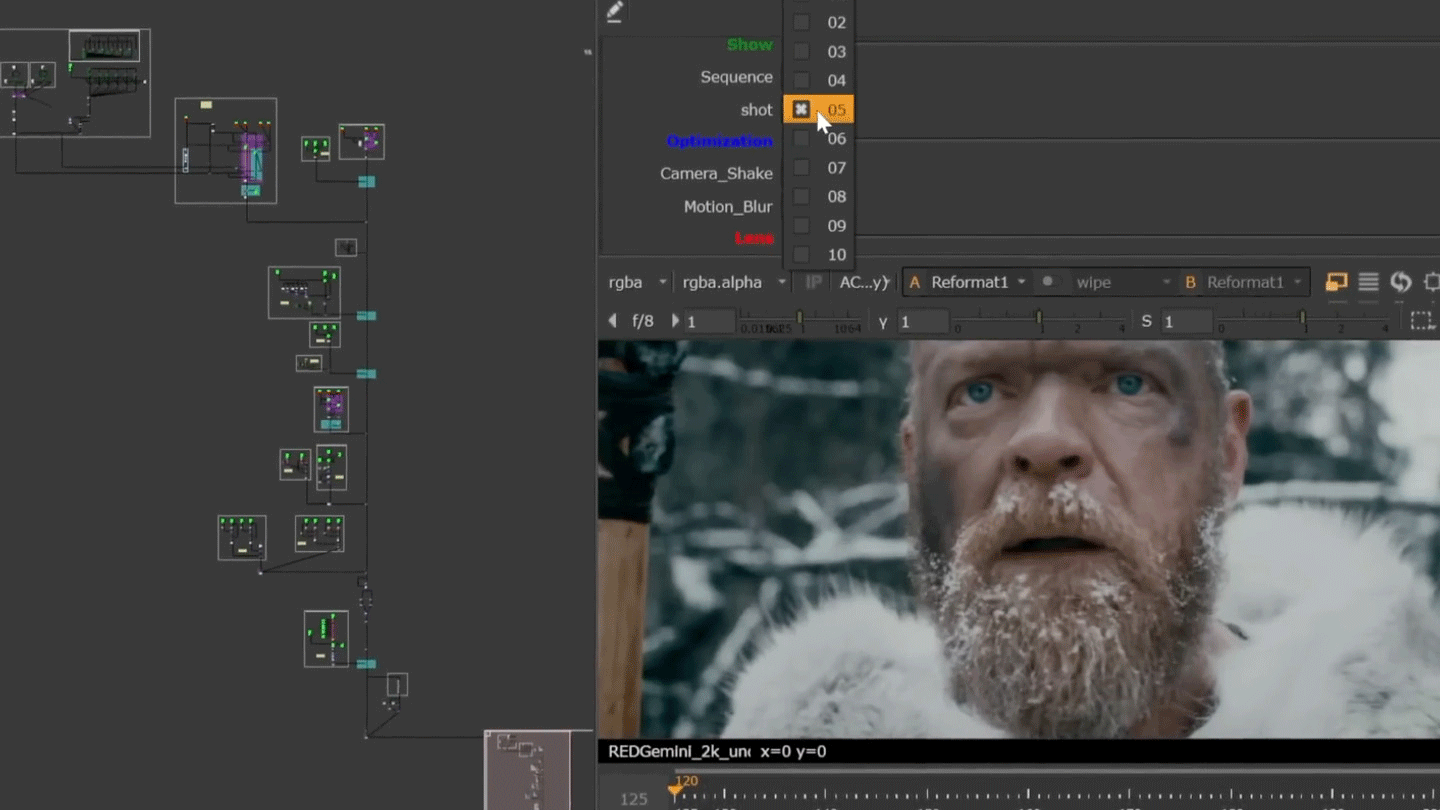 Multishot compositing workflow in Nuke UI