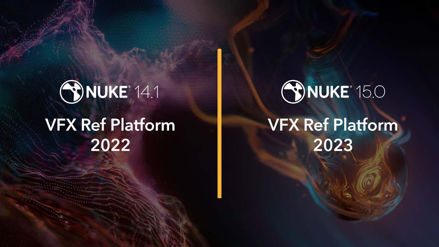 Graphic showing Nuke 15 & 14.1 logos and text saying VFX Reference Platform
