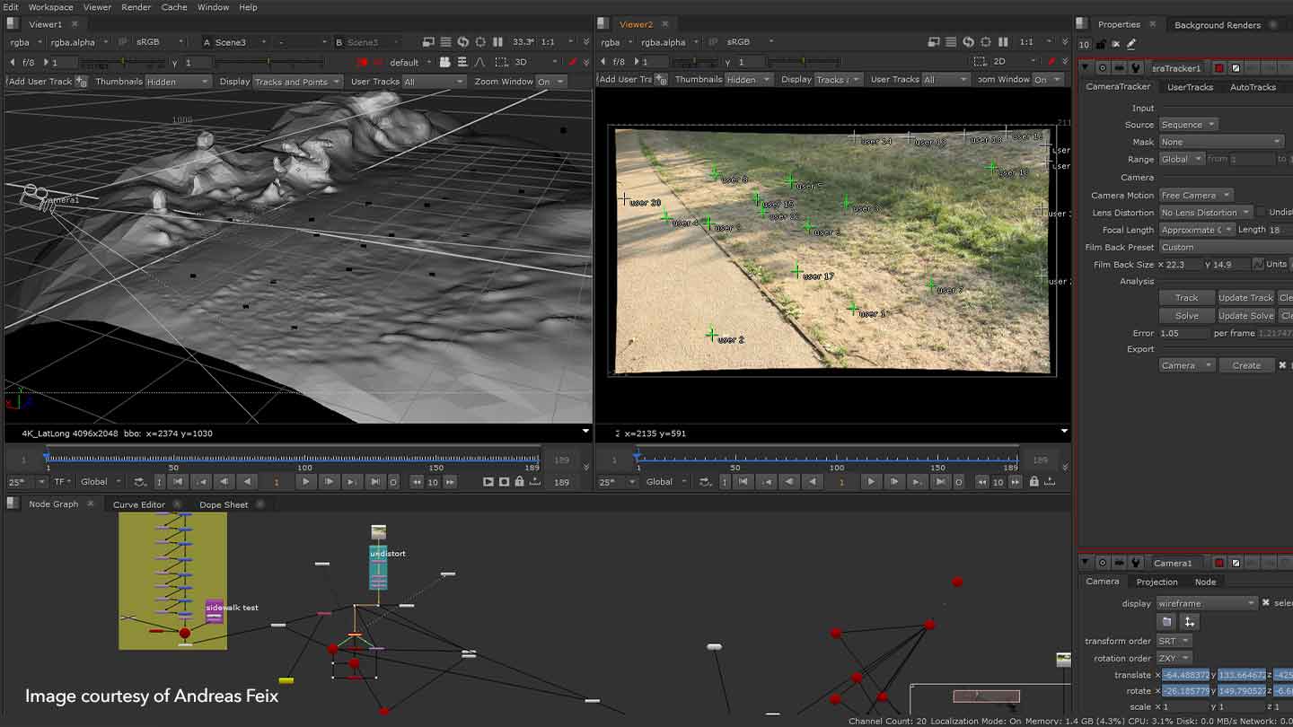 Nuke nide graph UI shot of creating Tucki