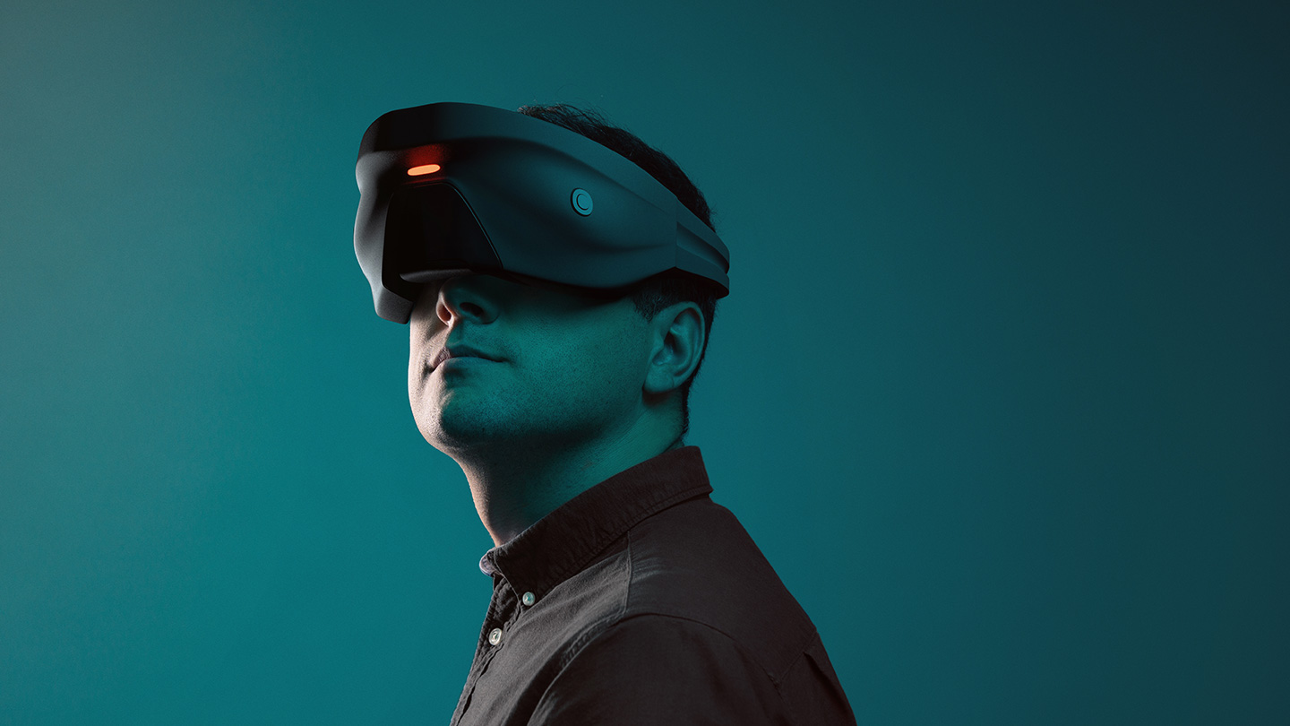 Man in VR headset