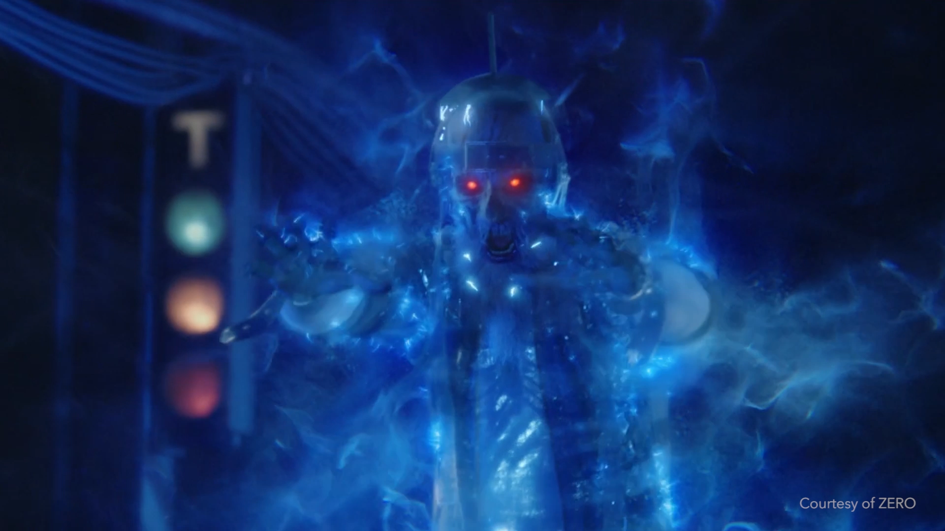 Still from 2016 Ghostbusters showing the software behind the scenes