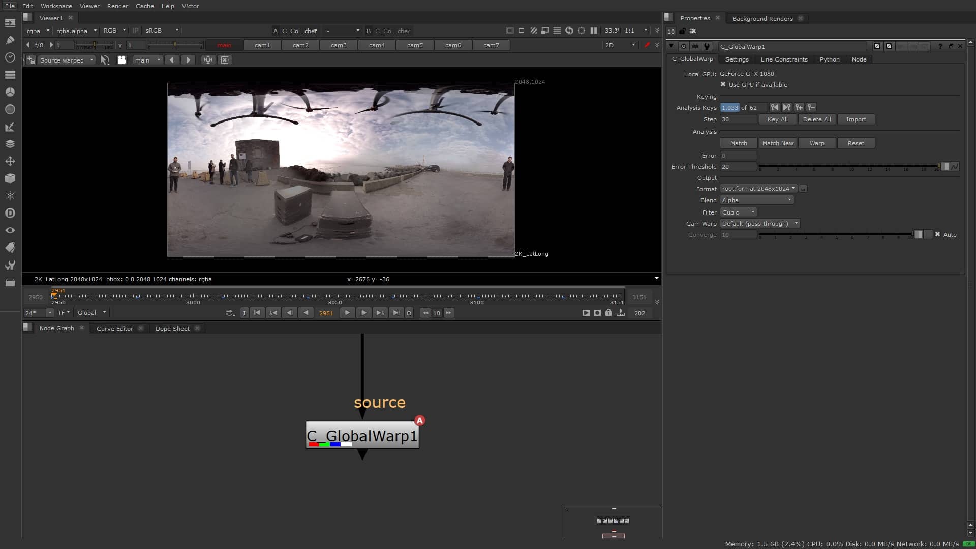 Global Warp in Cara VR 2.0