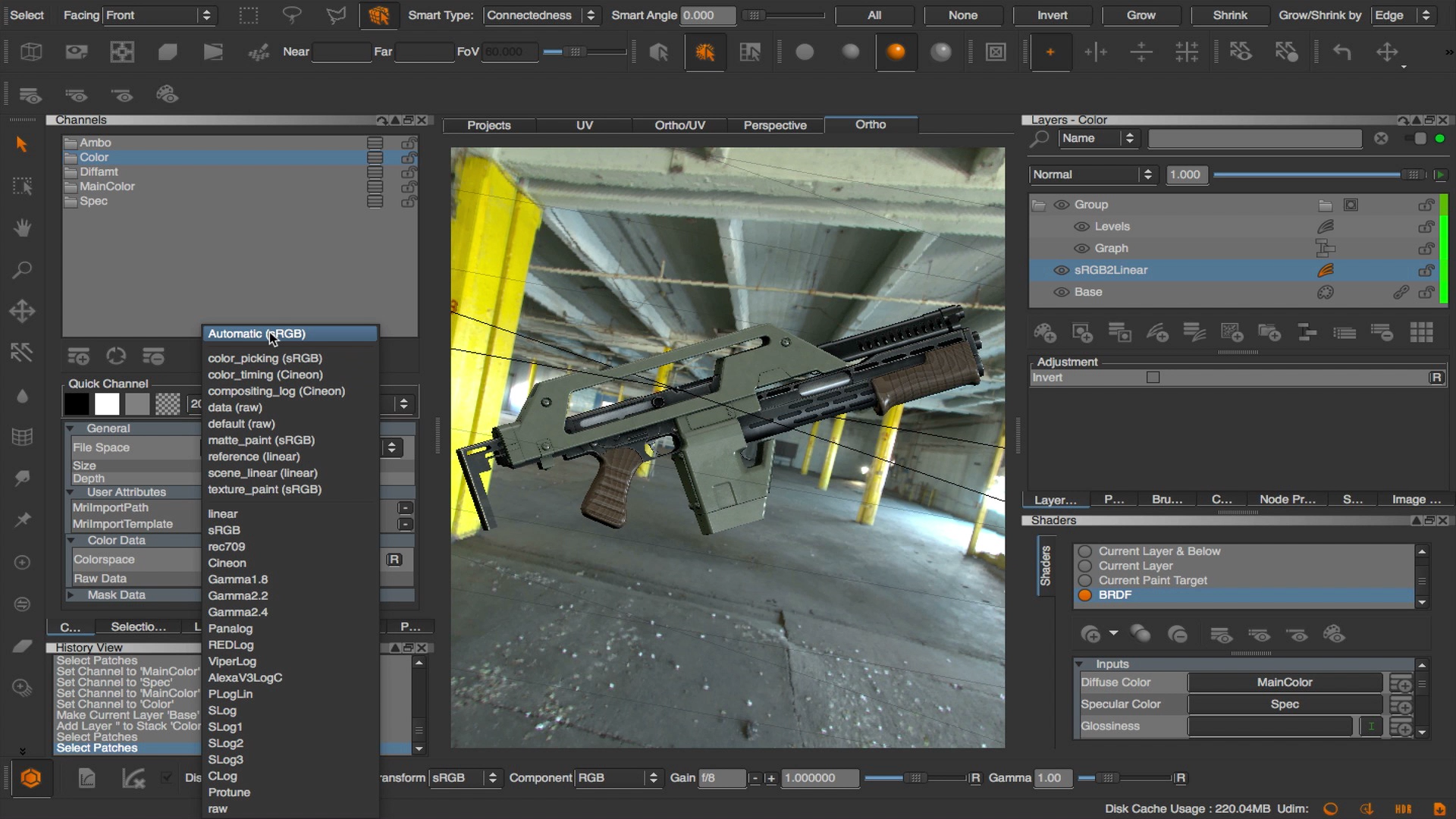 Color space management in Mari
