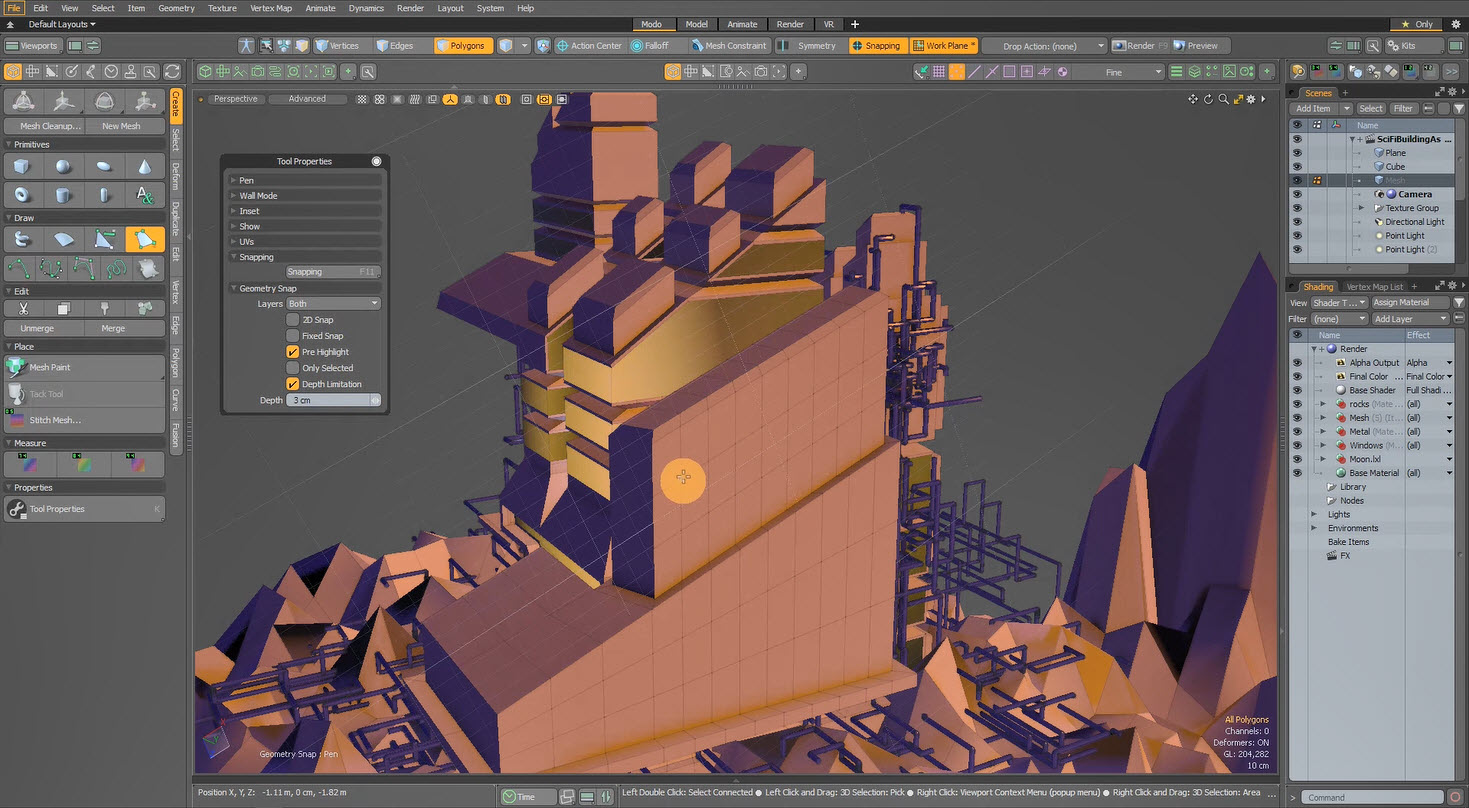 Direct modeling tools in Modo 12.2