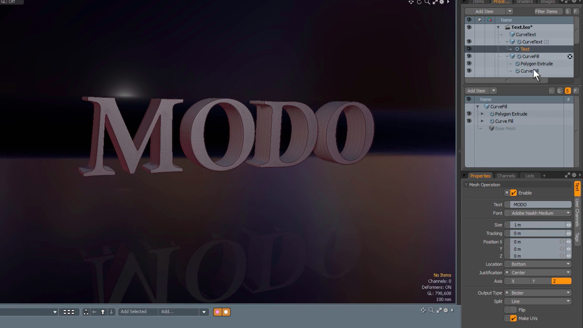 Procedural Text for 3D modeling and sculpting of text