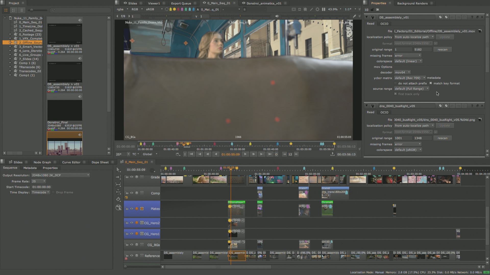 Expanded source clip properties in Nuke 11.1