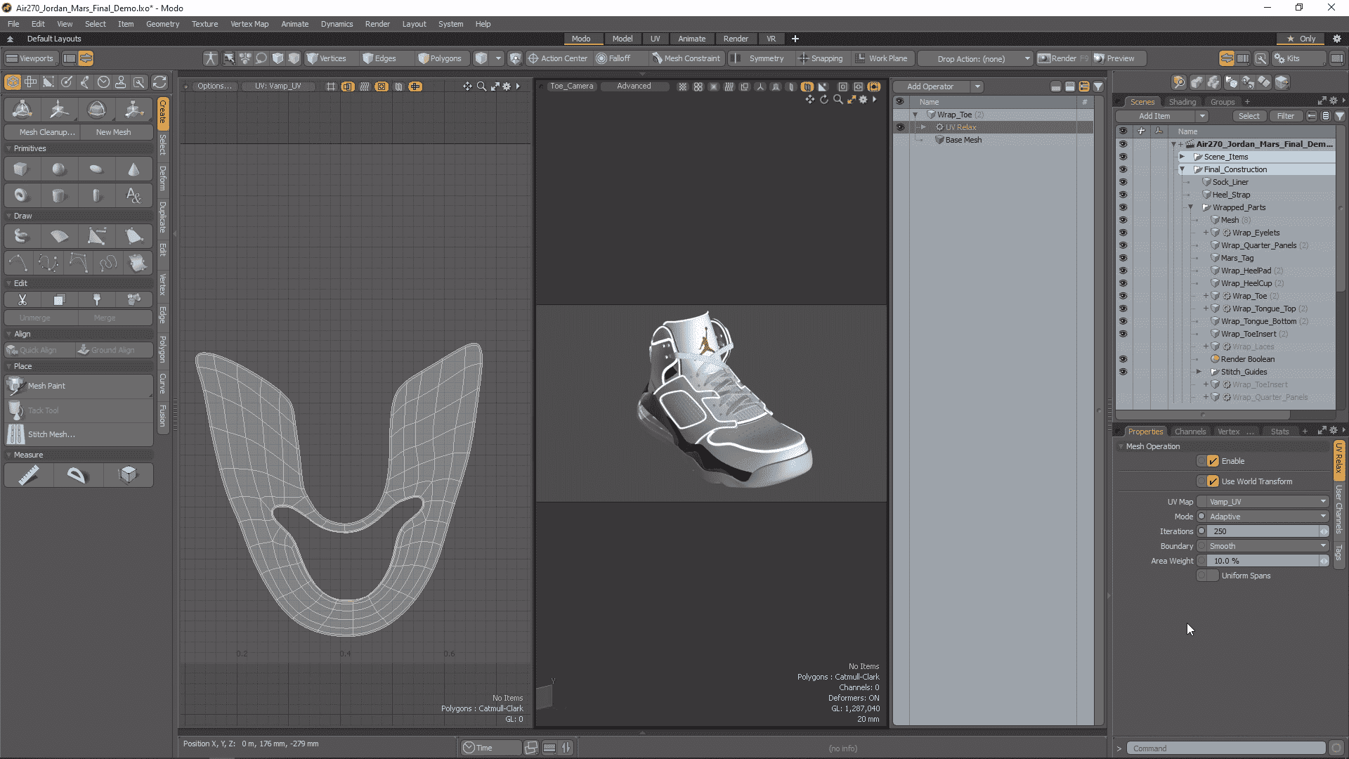 UV Relax Mesh Operation