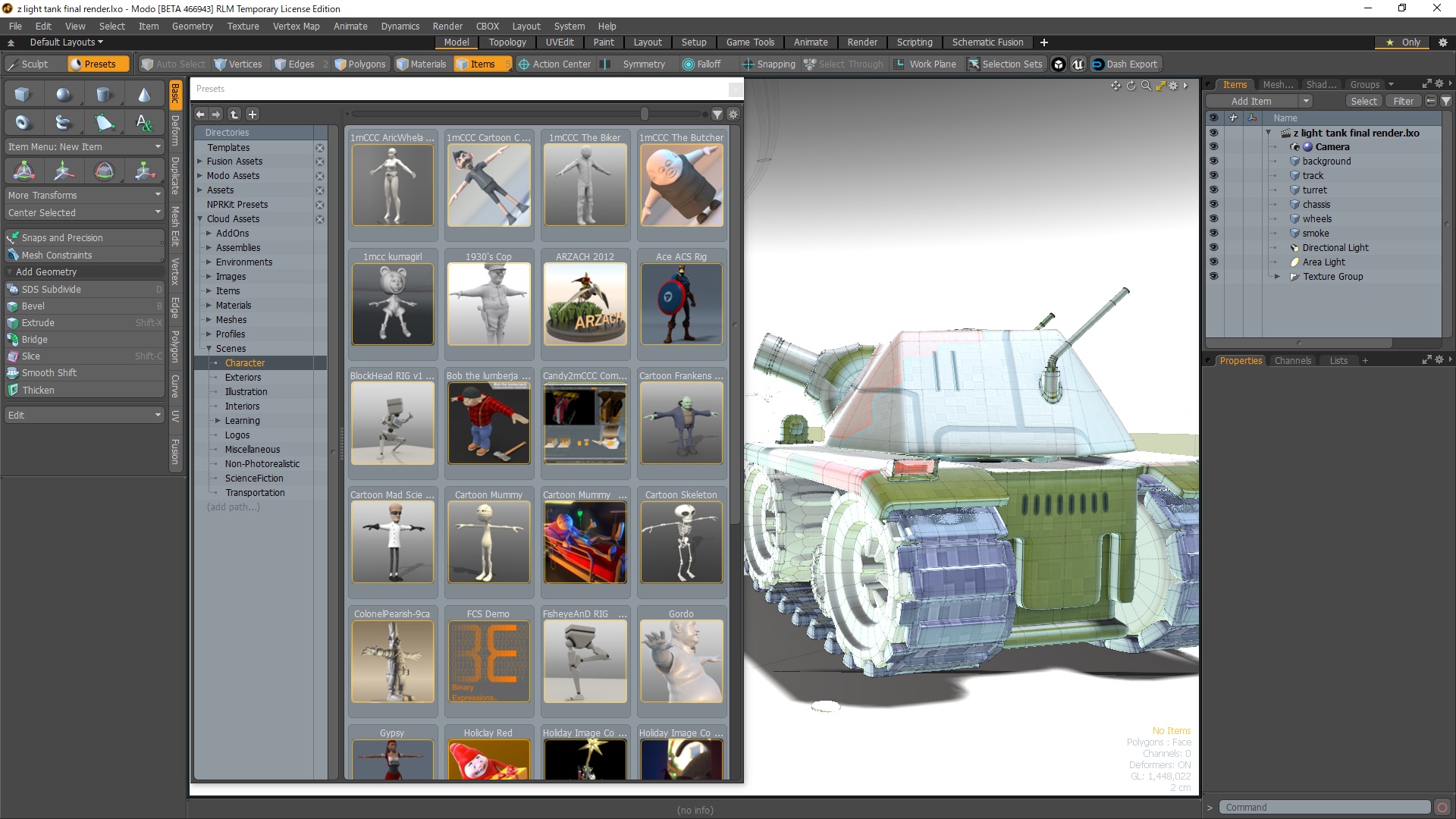 Cloud based preset browser Modo 11.2
