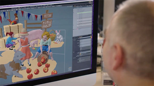 A 3D artist from mobile gaming company Wooga using the Modo modeling and animation tool suite.