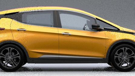 Katana the viewer of the future yellow car