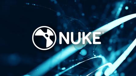 Abstract glowing imagery with Nuke logo