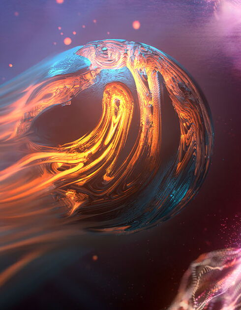 Nuke 15.0 & 14.1 product imagery with vibrant glowing orb and multicolour background