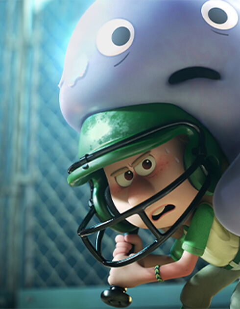 Softball player in still from Pixar's Win or Lose 