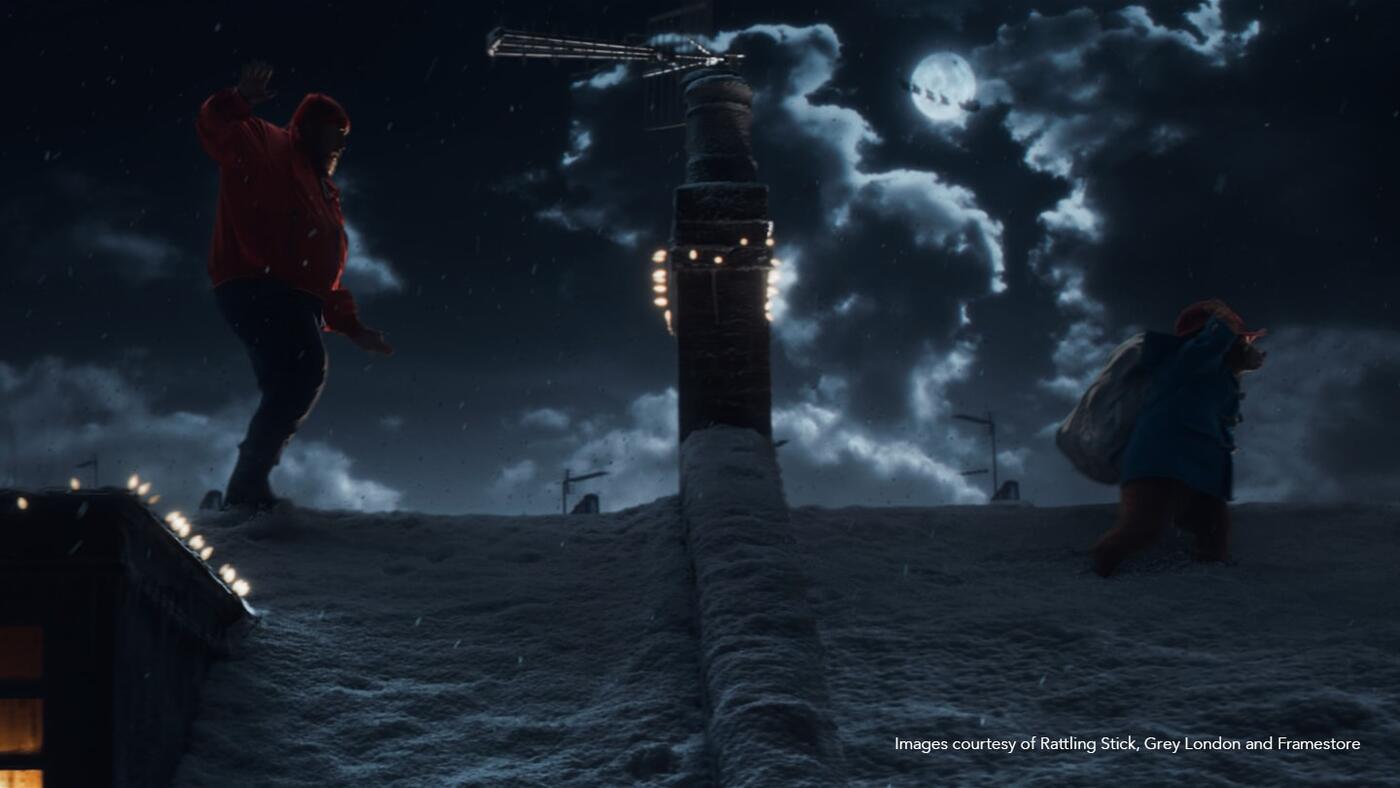 Santa Claus in chimney 