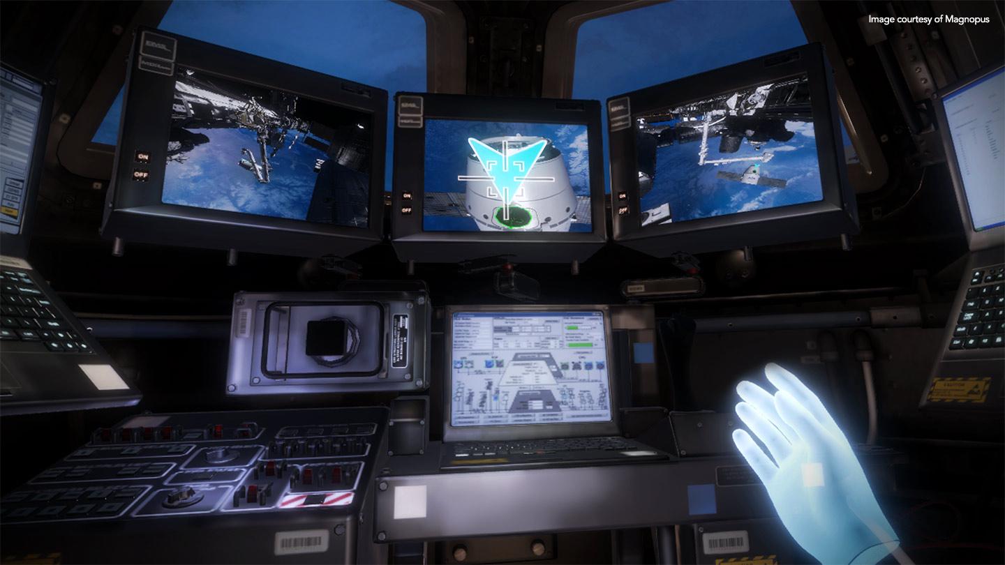 Screens and monitors on the spaceship