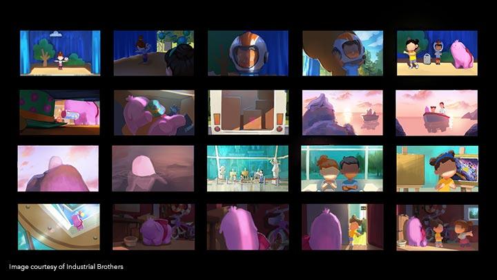 Color scenes/storyboard from Remy & Boo
