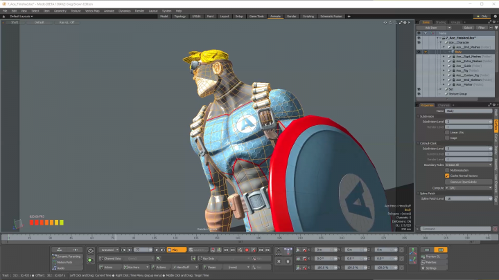 Performance efficiency example screenshot for Modo 11