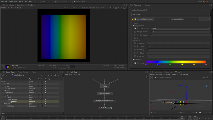 Color and float ramp widgets