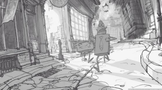 A storyboard from the stop-motion film Boxtrolls showcasing Foundry's Flix