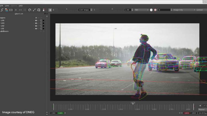 UI grab in compositing tool Nuke of machine learning rotoscoping